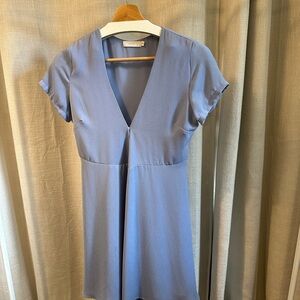 Elegant Blue V-Neck Dress